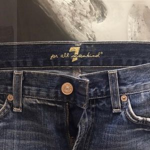 7 for all mankind rhinestones denim skirt